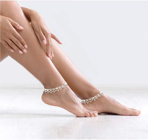 Traditional Indian Ethnic Silver Lace Design Payal Bells Anklet Pair for Women - Gift Beach Wedding Party Dance...