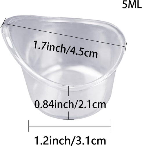 65 Pcs 5ml Disposable Eye Wash Cups Portable Plastic Measuring Cup Eye Flush Cleaning Cups...
