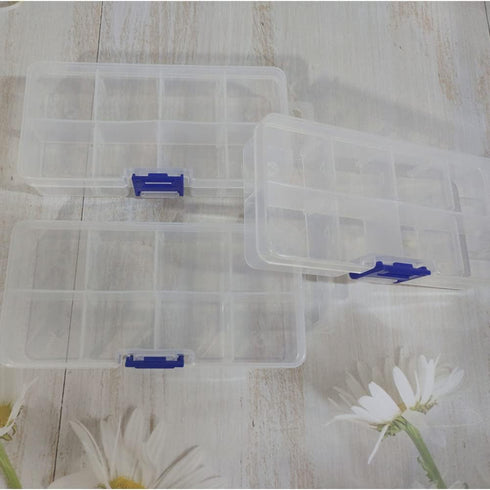 Clear Plastic Storage Box with Adjustable Dividers, Portable Transparent Beads Earring Jewelry Organizer Holder for Craft Nail Art Tackle Fishing ...