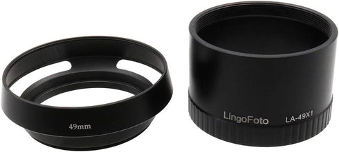 Metal LA-49X1 Lens Adapter Tube with 49mm Lens Hood for Leica X1 X2 Digital Camera Black...