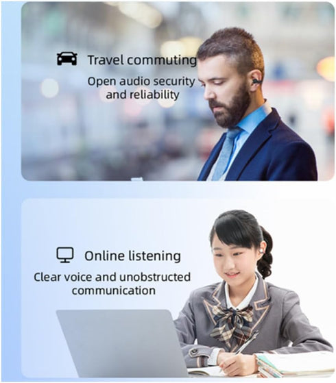 Bluetooth Ear Clip,Single Wireless Ear Bud Clip On Earbud Open Ear Headphone Bluetooth Wireless Headset Ear Clip Bone Conducting Induction Earphon...