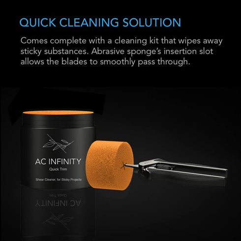 AC Infinity 6.6” Stainless Steel Pruning Shear with Cleaning Kit, Lightweight Ergonomic Design, Nonstick Titanium Coated Blades for Gardening, Hyd...