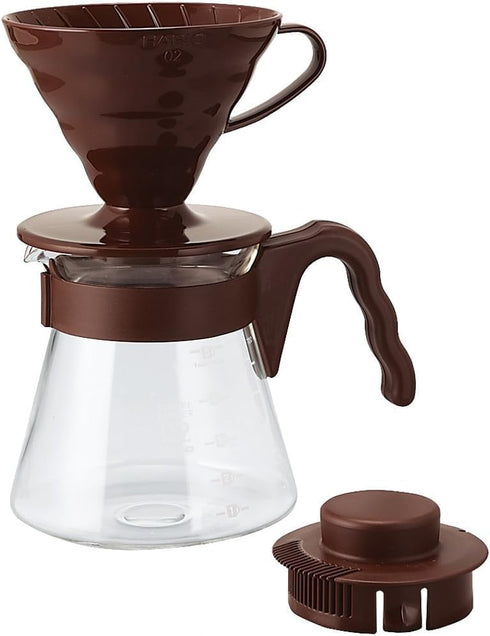 Hario V60 Pour Over Coffee Starter Set, Size 02, Brown...