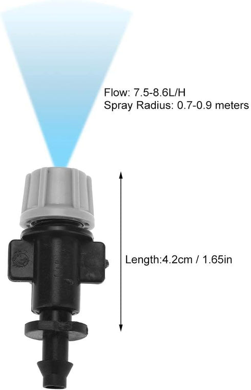 Oumefar 50pcs/Set Misting Nozzles Plastic Sprinkler Head Atomizer Nozzles Adjustable Misting Drippers for Garden Agricultural Greenhouse Drip Irri...