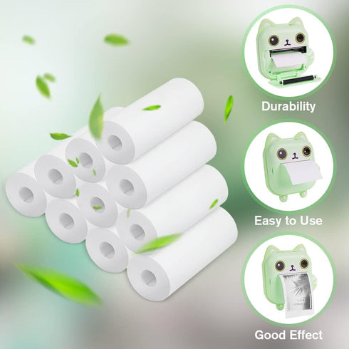 10 Rolls Kids Instant Camera Refill Print Paper, 2.2 x 1inch Camera Print Paper, BPA-Free Non-Adhesive Smooth Papers, Print Camera Accessories, Pr...