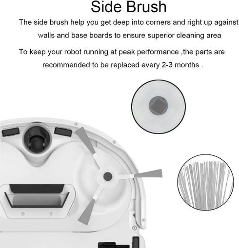 Replacement Parts Accessories for Robot Sweeping Narwal T10 Vacuum Cleaner, 4 Mop Cloth 2 filters 4 side brush Parts...