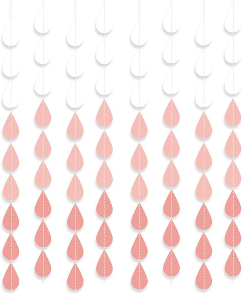 Baby Shower Decorations for Girl, Pink Party Hanging Raindrop Garland, Wedding Celebration Supplies, Paper Birthday Banners Decor Set, Graduation ...