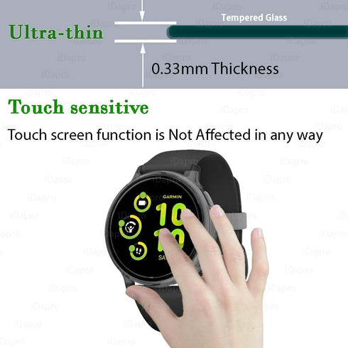 Screen Protector Case for Garmin vívoactive 5 Tempered Glass Film for Garmin vívo active 5 Smartwatch,Face Cover Accessories Hard PC Protective Bu...