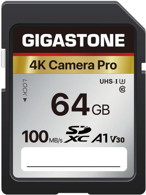 Gigastone 64GB SD Card V30 SDXC Memory Card High Speed 4K Ultra HD UHD Video Compatible with Canon Nikon Sony Pentax Kodak Olympus Panasonic Digit...