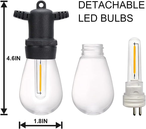 DGE S14 Replacement LED Bulb 2 Pack Replacement String Light Bulbs 1.5 Watt LED Replacement Light Bulb, Shatter-Proof and Waterproof IP65...