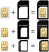 1 Pack SIM Card Holders with Tray Opener Pins, Card Storage Tool Set for Standard Micro Nano Micro-SD Memory Cards, with 3 Card Adapters and 1 Eje...