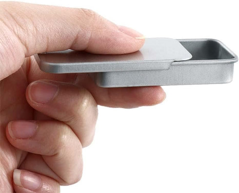 4 Pcs Empty Slide Top Metal Tin Containers Rectangular Tins Box Containers for Candies, Jewelry, Crafts, Pills, Lip Balm, Storage Kit...