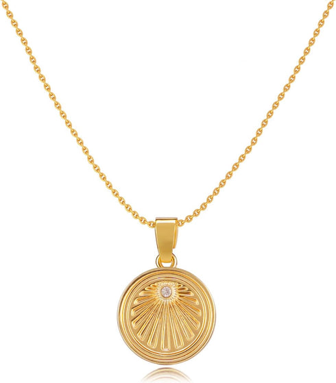 Gold Necklace for Women 14k Gold Plated Simple Gold Necklace Dainty Gold Chain Choker Tiny Cubic Zirconia Disc Coin Heart Pendant Necklaces for Wo...