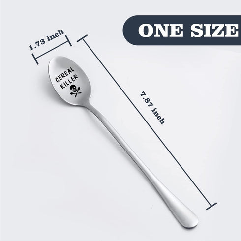 Fathers day Gifts for Dad Laser Engraved Cereal Killer Spoon Scoop, Real Deal for Cereal Lover, Tablespoon Size, Pragmatic Gift for Dad Who Wants ...