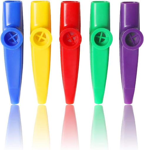 LovesTown Kids Kazoos, 18 Pcs Plastic Kazoo with 20 Pcs Kazoo Flute Diaphragms Kazoos Musical Instruments for Gift Prize and Party Favors...
