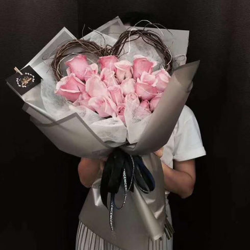20 Pcs Silver border Flower Wrapping Paper,Waterproof Valentine's Day Bouquet Wrapping Paper 23x23Inch Used for DIY Crafts, Gift Packaging, Flower...