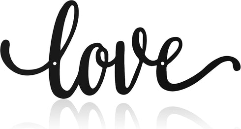 Metal Wall Decor Rustic Letter Signs Black Wall Art Hanging Word Cutout Decoration for Home (Love Style)...