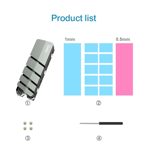 M.2 2280 SSD heatsink, Double-Sided Heat Sink, with Thermal Silicone pad for PC M.2 PCIE NVMe SSD or M.2 SATA SSD (Black)...