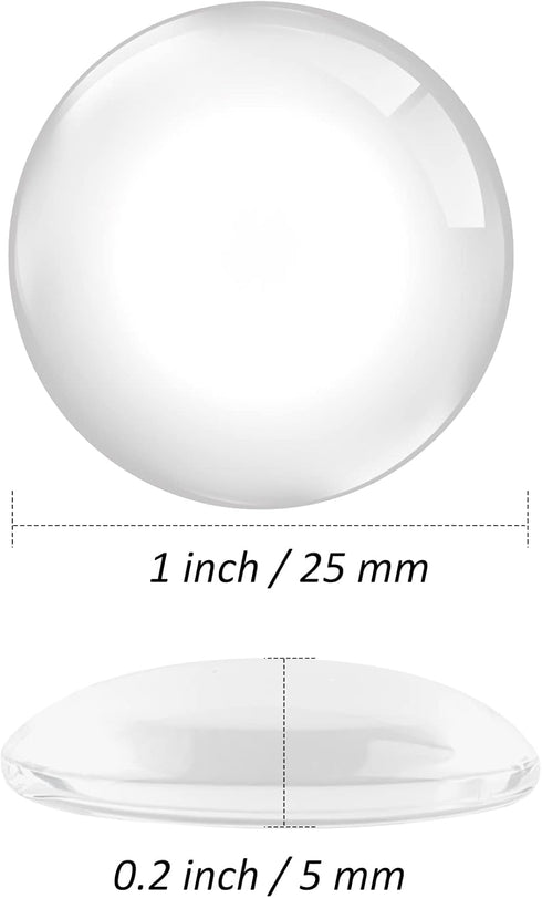30PCS Clear Glass Cabochons 1 Inch Dome Tile Clear Glass Tiles Non-Calibrated Round Gems for Crafts, Pendants, Picture Jewelry Making, Rings...