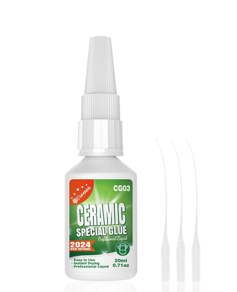 20g Ceramic Super Glue for Porcelain and Pottery Repair - Quick-Dry, Heat-Resistant & Waterproof Glue for Porcelain, Pottery & DIY Crafts...