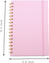 Spiral Notebook with Bandage and Inner Pockets, A5 PU Hardcover 8mm Ruled 70 Sheets/140 Pages Journals for Study and Office (Pink)...