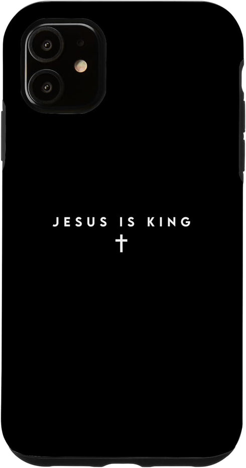 iPhone 11 Jesus Is King Christian Faith Men Women Gifts Cross Case...