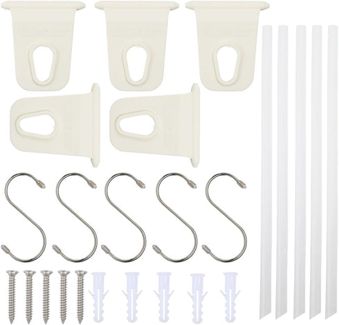5Pcs for RV Caravan Camper White Awning Clothes Hook Shoes Party Lights Holder Organizer Rack Hanger Outdoor Car Tools...