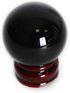 JIC Gem Small Black Obsidian Sphere Ball with Wooden Stand for Fengshui Healing Crystal Decoation Meditation Ball (2.2", 55mm)...