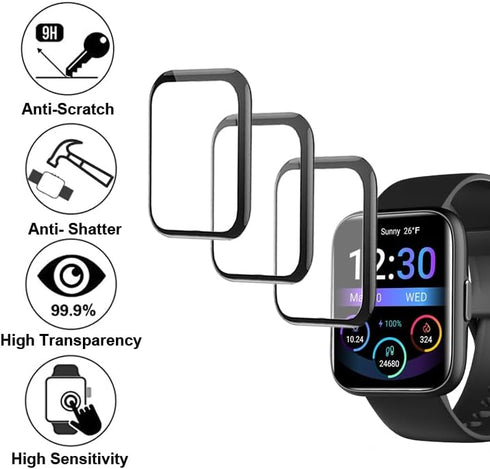 Compatible with OYV TGW101 1.83”, 3D Smart Watch Screen Protectors, 3 Piece, Full Coverage, Anti-shatter...