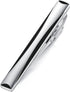 HONEY BEAR Mens Tie Clip Bar for Normal Size Steel Business Wedding Gift 5.5cm (Silver with Black)...