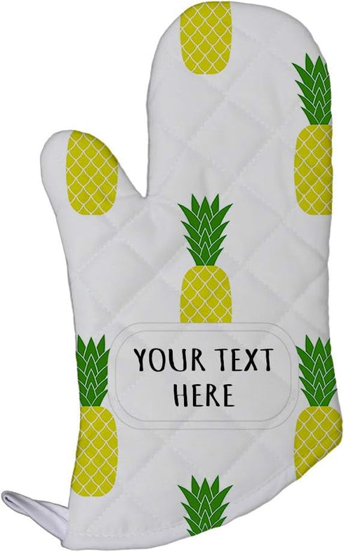 Polyester Oven Mitt Custom Pineapple Seemless Pattern A Adults Kitchen Mittens...