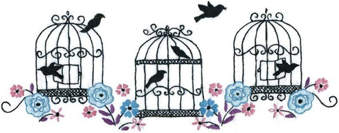 Design Works Crafts, 20" x 30" Stamped Pillowcases-Embroidery, Birdcage Floral......