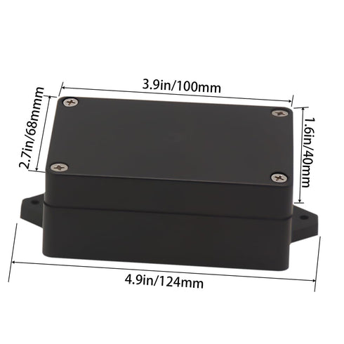 Zulkit Junction Box ABS Plastic Dustproof Waterproof IP65 Universal Electrical Boxes Project Enclosure with Fixed Ear Black 3.94 x 2.68 x 1.57 Inc...