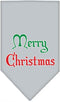 Christmas Pet and Dog Bandana Screen Printed, Merry Christmas Grey Large...