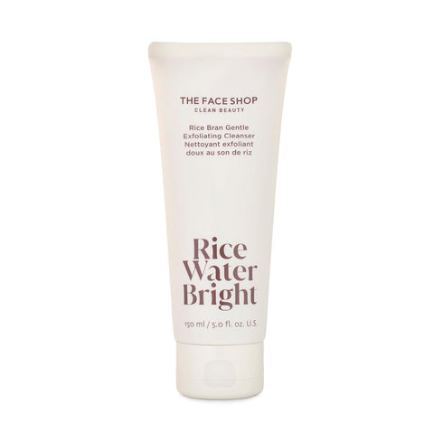 The Face Shop Rice Water Bright Rice Bran Gentle Exfoliating Cleanser - Hydrating, Moisturizing & Brightening Face Cleanser - Vegan Exfoliating Fa...