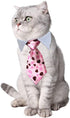 4 Pieces Pets Dog Cat Bowtie Pet Costume Adjustable Formal Necktie Collar for Cats Small Dogs Puppy Grooming Accessories (red/Heart)...
