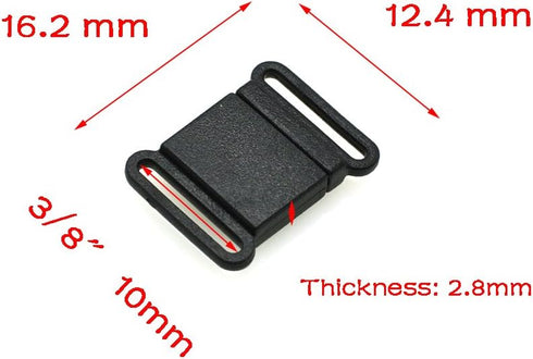 20pcs/Pack Plastic Safty Breakaway Belt Buckles Bra Accessories Pet Collar Webbing 10mm 15mm 20mm 25mm (Webbing Size 10mm)...