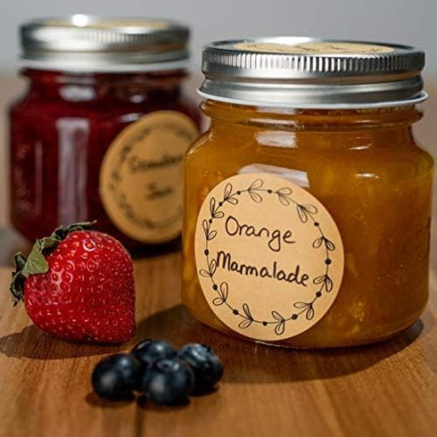 MONEST (500pc/Roll) 2" Label Stickers for Mason Jars and Lids -(Floral BnW)- Canning Labels | Spice Labels | Mason Jar Labels | Bottle Labels | St...