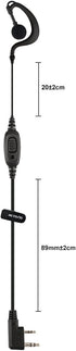 Retevis 2 Way Radio Earpiece, C-Type Earhook Headset with Mic, 2 Pin, for RT22 RT68 RT21 H-777 RT27 RT19 RB26 RB45,Compatible with BAOFENG UV-5R B...