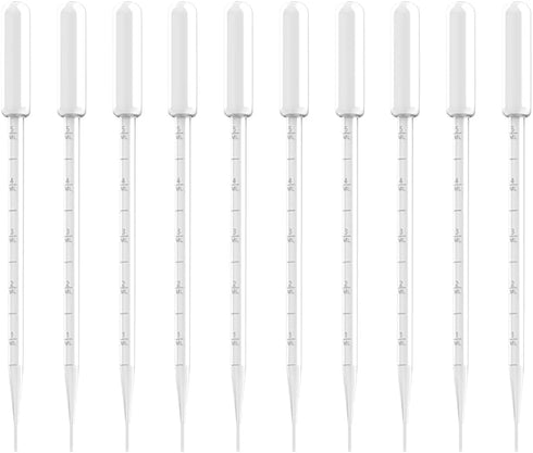 100 Pcs Plastic Transfer Pipettes Transparent Calibrated Droppers Measuring Graduated Pipettes Essential Oil Perfume Pipette Dropper for Science L...