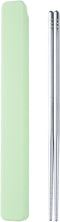 Metal Chopsticks 1 Pair Reusable Chopsticks Stainless Steel Chopsticks with Pull Design Case Portable Utensil for School Home Office Camp Travel B...