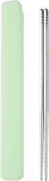 Metal Chopsticks 1 Pair Reusable Chopsticks Stainless Steel Chopsticks with Pull Design Case Portable Utensil for School Home Office Camp Travel B...