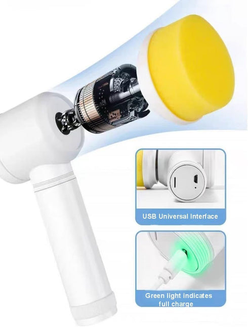 Upgraded Electric Cleaning Brush, USB Charging, 5 in 1 Magic Power Scrubber, with 3 Brush Heads for Kitchen Shower Bathtub Bidet Sofa Carpets...