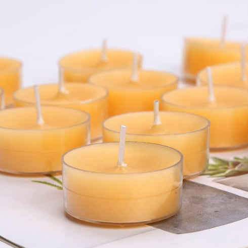 12pcs Natural Beeswax Tealight Candles Handmade Decorative Unscented Pure Beeswax Tea Lights? Perfect for Birthday Party,Wedding, Spa, Home Decor...