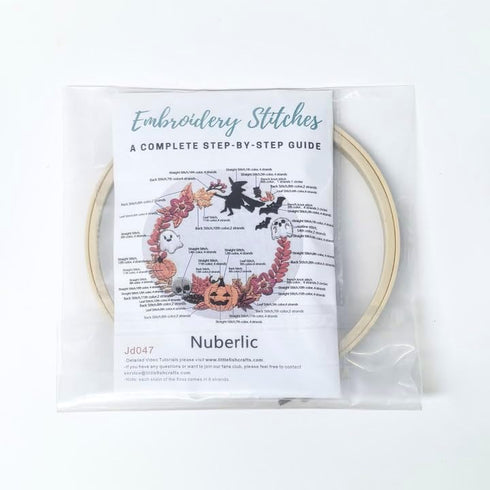 Nuberlic Embroidery Kits Cross Stitch Kit for Beginners Adults DIY Halloween Pumpkin Wreath Crafts...