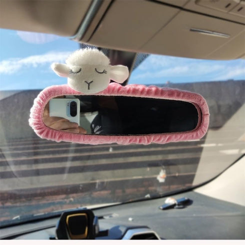 Adorable Teddy Bear Car Mirror Cover Set,cute sheep mirror accessories, Cartoon Design for Rearview Mirrors, Cozy Interior Auto Accessory (teddy)...