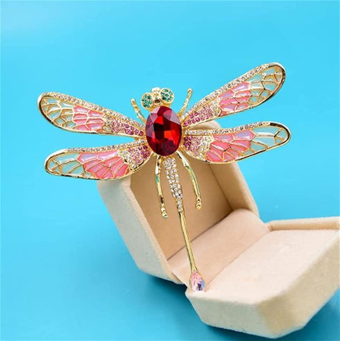 Crystal Vintage Dragonfly Enamel Brooch for Women Insect Brooch Pin Fashion Dress Coat Accessories Cute Jewelry...
