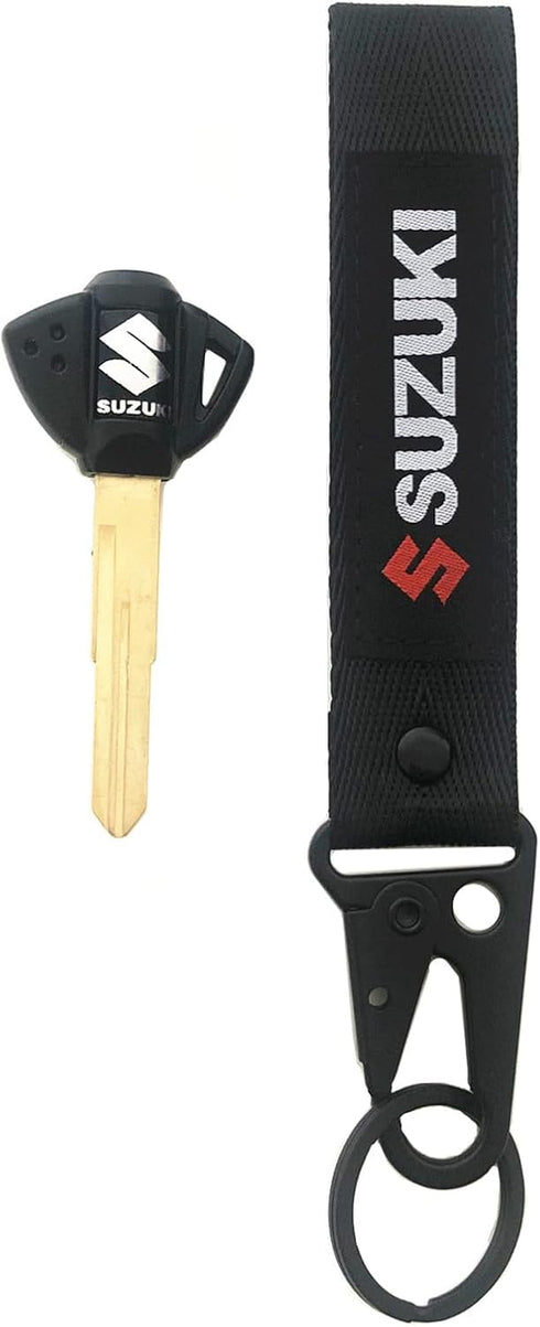 MELD 3 PCS Motorcycle Key Blank Uncut Blade for Suzuki GSXR 600 750 1000 GSX1300R GSF 650 with Key Chain Embroidered Tag Key Ring...