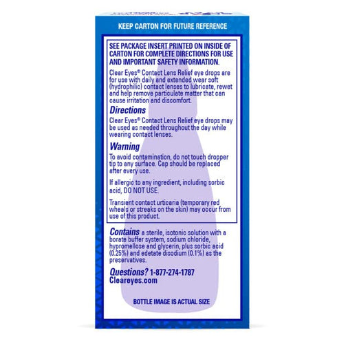 Clear Eyes Contact Lens Relief Soothing Eye Drops 0.50 oz (Pack of 3)...