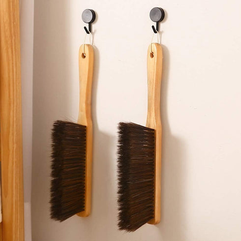 Hand Broom, Dust Brush, Horse Hair Brush with Wood Handle, Duster for Counter, Bench, Car, Furniture, Bed, Woodworking Cleaning...